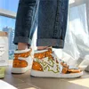 Mens Casual Shoes Yellow Anime Demon Slayer Fashion Couple Hip Hop Sneakers Designer Streetwear 0127