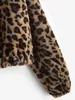 Femmes Sweat-shirt imprimé léopard Lady Warm Drop épaule à manches longues à manches longues à manches à manches longues en vrac causal moelleux T200113