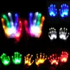 Party Christmas Gift LED Kleurrijke Regenboog Gloeiende Handschoenen Nieuwigheid Hand Bones Stage Magic Finger Toon fluorescerende Dans Knipperende handschoen FY5146 C0210