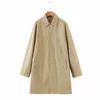 Damskie Kurtki TModa1671 Kobiety Anglia Styl Oversized Khaki Trench Coat 2021 Jesień Elegancki Długie Rękaw Panie Office Outwear Topy