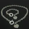 Colar de amor de prata l925 + conjunto de pulseiras jóias de declaração de casamento coração colar de prata em forma de Tletra pingente colares conjuntos de pulseiras 2 em 1