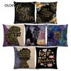 Pillow Case Black Gold Flower Beautiful Language Decoration Word Alphabet Story Cushion Pillowcase Home Bedroom ..