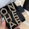 Mode gouden diamanten Dangle Oorbellen dames merk designer grote letter hanger oorbel