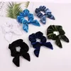 Bunny Ear Hair Scrunchie Velvet Girls Women Knot Bow Hair Band Tie Women Elastic Ponytail Holder Bands Hair Bow