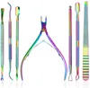 Nail Art Kits Cuticle Nipper And Pusher Set Nippers Stainless Steel Trimmer Cutter Dead Skin Remover Toenails Fingernails Care