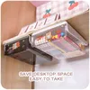 W&G Under the Desk Drawer Storage Organizer Boxes Office Supplies Self Stick Pencil Tray Storage Self-adhesive Stationery Boxes 211112