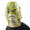 Halloweenowa maska ​​Scary Monster lateksowe maski rybne stworzenie z czarnej laguny cosplay merman masquerade impreza tusz do tuszu horroru Y9206355