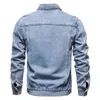 코튼 데님 재킷 남성 캐주얼 솔리드 컬러 옷깃 싱글 브레스트 청바지 재킷 남자 가을 슬림 맞는 품질 남성 자켓 211105