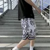 夏のバンダンナのショーツ男性の特大のトリミングされたズボンカジュアルショートパンツスワアパンツ男性ヒップホップブランド服Homme 210721