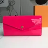 Top Lady Long Wallet Letter Print Design Patent Leather Fashion Dames Wallets Hoge kwaliteit Munt Purtus231N