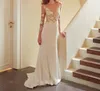 2021 Wspaniały V Neck Syrenki Suknie Ślubne Koronkowe Aplikacje Sweep Pociąg CHUCH Styl Sukienka Bridal Custom