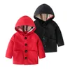 Primavera Autunno Neonati maschi Giacche a vento Giacche per bambini Cappotti con cappuccio Moda Bambini Capispalla di lana Giacca da ragazzo Ragazza Tench Coat 1-6 anni