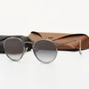 Mode Womens Sonnenbrille Herren fahren papparische runde Metallgläser mit einer Doppelbrücke des Lunettes de Soleil mit roter Linie9639104