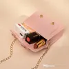 girls candy colors handbags fashion kids two button jelly bag 2021 summer children PVC chain one shoulder bags cute woman mini wallet F490