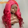 Ishow Brazilian 13*1 Part 13x4 Transparent Lace Front Wig Body Wave Yellow Green Human Hair Wigs Brown Ginger Blonde Blue Purple Ombre Color for Women 8-26 inch Peruvian