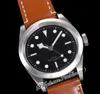 TWF 41 mm 79540 A2824 Automatische herenwisseling Black Dial Brown Lederen Riem met witte lijn 9 Styles Super Edition 2022 Nieuwe horloges Puretime D4