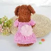 Hond kleding 2021 zomer schattige bloemen huisdier jurk vestidos voor kleine honden prinses luxe bruiloft katten kleding roze / blauw