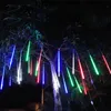 Nuovo anno 30/50 centimetri all'aperto pioggia di meteoriti 8 tubi LED luci della stringa impermeabile per l'albero di Natale Decorazione della festa nuziale Y201020