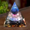 Orgonite Pyramid Amethyst Crystal Spherian Natural Cristal Stone 오르곤 에너지 치유 Reiki Chakra 배율 60mm 210727