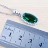 Earrings & Necklace Amazing Green Zirconia Jewelry Sets For Women Crystal Ring Silver Color And Bracelet Set Anniversary QS0169