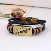 Paar love heart lederen armbanden tag mannen vrouwen dames meerlagige armband mode sieraden vriendin cadeau wil en sandy