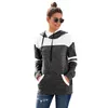 Dames Hoodies Sweatshirts van Kleding Stijl Herfst en Winter Cap Hit Color Splice Pocket Casual Slimming Jacket