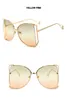7 cores nova marca pérolas meia redonda óculos de sol feminino moda grande quadro gradiente óculos de sol feminino oculos unissex 10 pçs fa4442239