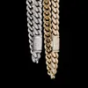 Bijoux Hip Hop pour hommes, collier, chaîne Baguette de 16mm, haute qualité, Micro pavé glacé, zircone cubique, chaîne cubaine Miami, cadeau