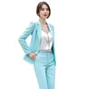 대형 S-4XL 여성 사무실 바지 정장 2 조각 고품질 슬림 긴 소매 숙녀 재킷 슬림 바지 210527