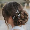 silver bridal flower hair pins