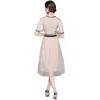 Boutique Spitzenkleid Kurzarm Luxus Stickerei Damen Kleid Sommer High-End-Kleid Mode edle Damenkleider Partykleider