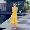 Summer Vintage Floral Print Maxi Dress Women Boho Short Sleeve Long Slim Chiffon Casual es Robe 210529
