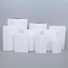 White Kraft Paper Bag Aluminum Foil Stand Up Pouches Recyclable Sealing Storage Bag for Tea Coffee Snack