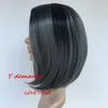 12inch moda nova linha reta ombre ombre cinza peruca simulação brasileira cabelo humano peruca completa para mulheres negras y demandamFactory direto