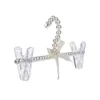 Appendiabiti Appendiabiti per perle artificiali Supporto per appendiabiti Bowknot Bianco delicato con 2 clip trasparenti Vestiti in plastica alla moda