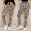 Harajuku corredores leopard impressão casual calças largas perna de moletom mulheres calças plus size alta cintura streetwear 210915
