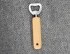 Stainless steel wooden Openers handle Red wine beer bottle opener Dining Kitchen Tools With and without holes DD082