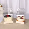 StoBag 10pcs Heightened Portable Transparent Birthday Cake Box Bread Dessert Baking Packaging Birthday Party Wedding Supplies 201015