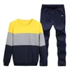 Running Sets Men's Autumn And Winter Fashion Wild Stitching Sweater Tracksuitsjogging Sports Suit Male Pullover Men Set #3