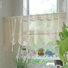 1pc Home Decor American Style Baumwolle Leinen Mischung gehäkelte hohle Halbvorhang Kaffeevorhänge Kleiner Vorhang Schrankvorhang 210712