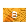 Modern Yellow Bitcoin 3x5ft Flags Banners 100%Polyester Digital Printing For Indoor Outdoor High Quality Advertising Promotion with Brass Grommets