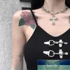 Collana con ciondolo croce di diamanti punk Harajuku per donna Moda argento vintage gotico in acciaio inossidabile gioielli Collare girocollo Prezzo di fabbrica design esperto Qualità