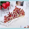 Saç Jewelryhair klipleri barrettes 8 stil lüks gelin düğün aessories kırmızı kristal süsleme parti partisi raprom kraliçe tiaras ve mücevher dr