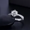 クラシックスタイル925スターリングシルバーリングカラーシングルロードリルMoissaniteリングジュエリーMoissanite記念日