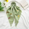 Spring Butterfly Satin Elastic Scrunchies Hair Ties Hairband Long Bow Ponytail Holder Headbands Hair Accessories Headwear