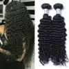 Pacotes de cabelo de ondas profundas 2 pe￧as 8a Remy Human Hair tece cor natural de 8 a 30 polegadas