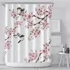 Sakura rideau de douche fleur de cerisier impression 3d rideau de salle de bain étanche 180*180cm rideaux de douche floraux décor de salle de bain