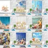 blue fabric shower curtains