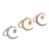 Fashion Moon and Star Finger Rings Anello di apertura creativo God Silver per regalo di fidanzamento