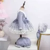 3Pcs Baby Girl Vintage Spain Dress Children Royal Lolita Princess Dresses Toddler Girls Birthday Vestidos Infant Lace Bow Gown 210615